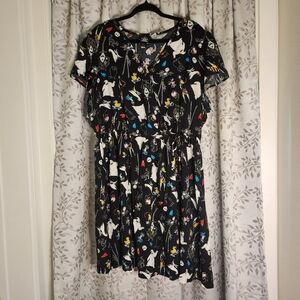 Disney Nightmare Before Christmas Black Patterned Faux Wrap Dress size 3X
